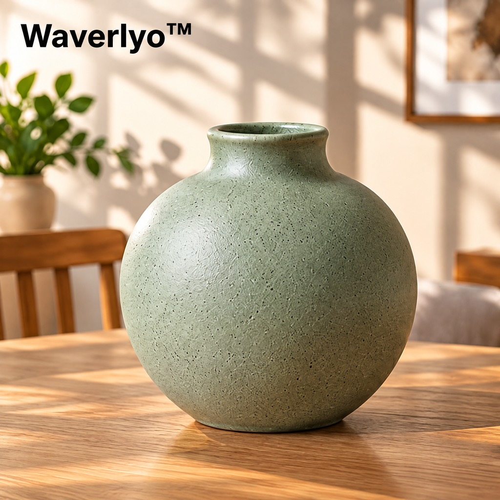 Waverlyo™ Sage Speckled Round Vase