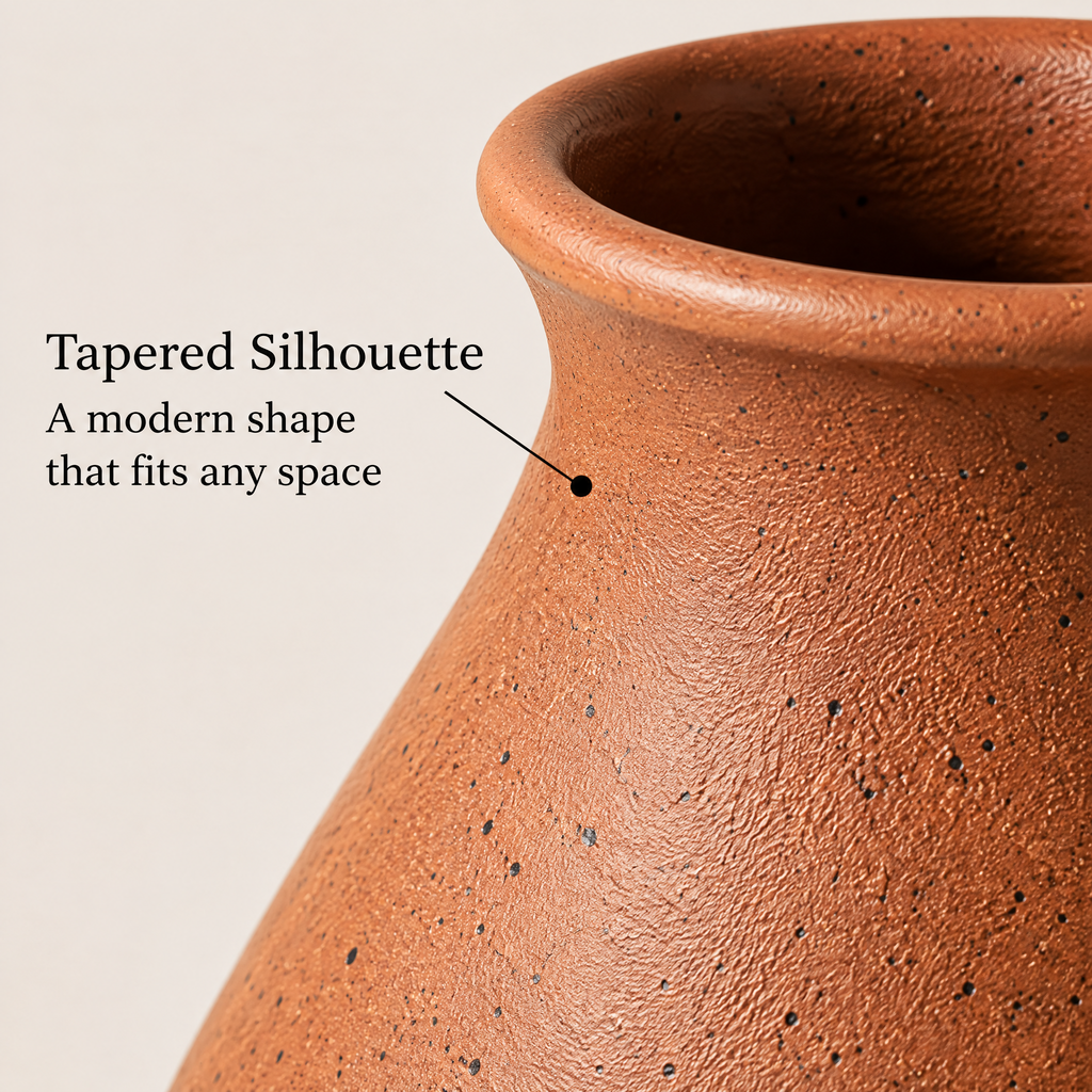 Waverlyo™ Terracotta Speckled Tapered Vase