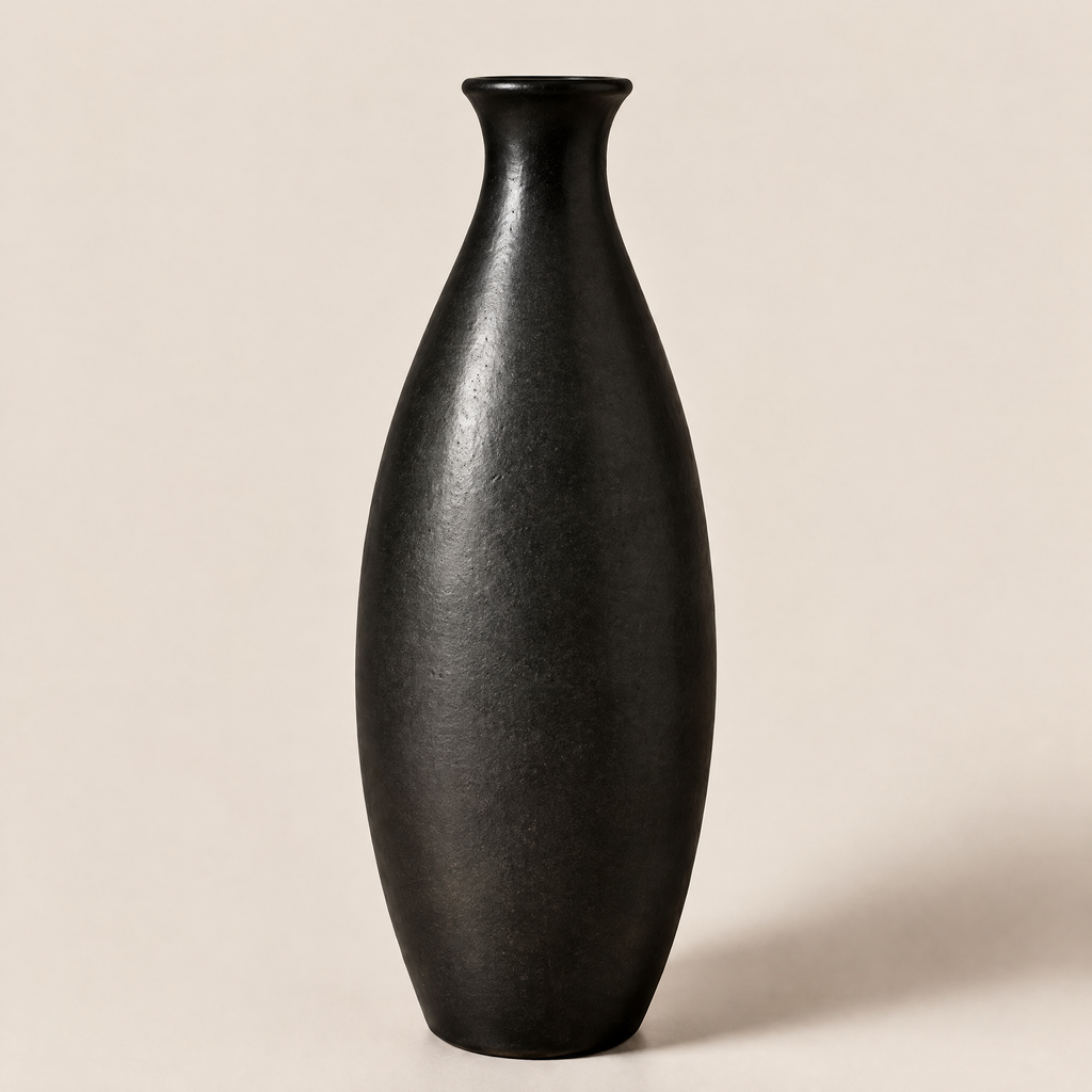 Waverlyo™ Matte Black Tall Ceramic Vase