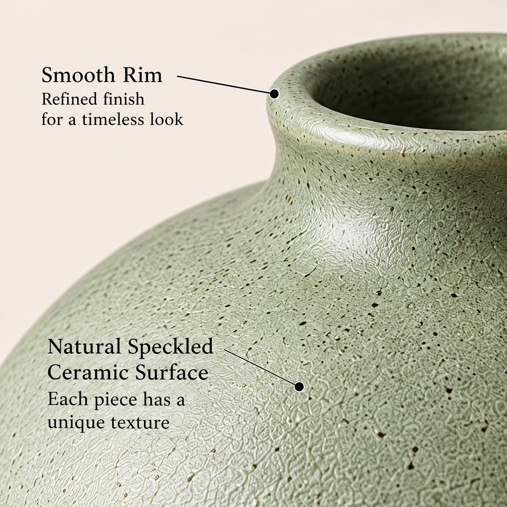Waverlyo™ Sage Speckled Round Vase
