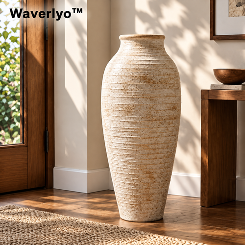 Waverlyo™ Ivory Layered Ceramic Tall Vase