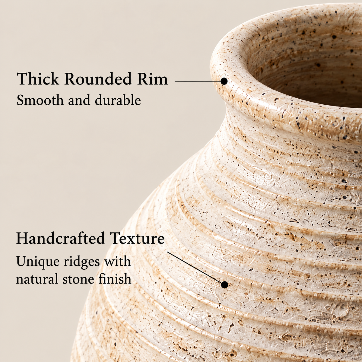 Waverlyo™ Ivory Layered Ceramic Tall Vase
