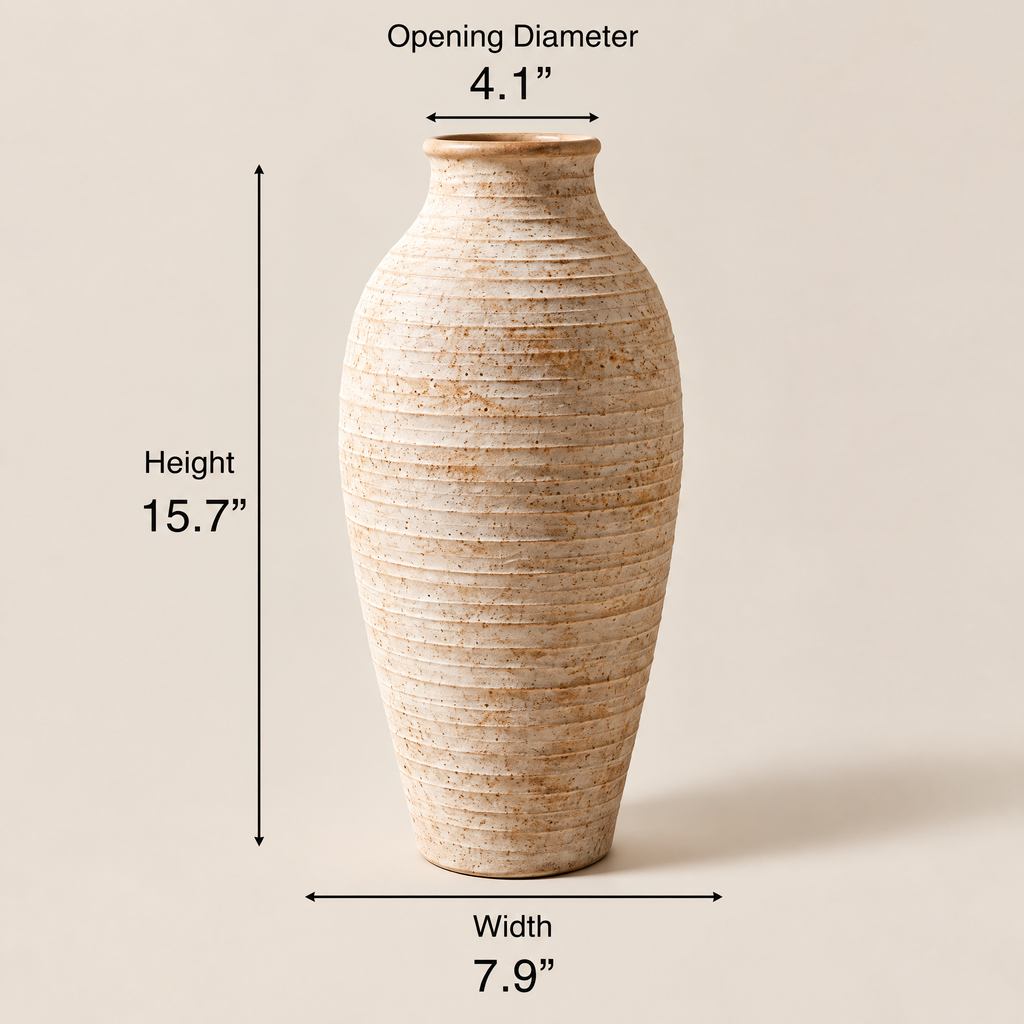 Waverlyo™ Ivory Layered Ceramic Tall Vase