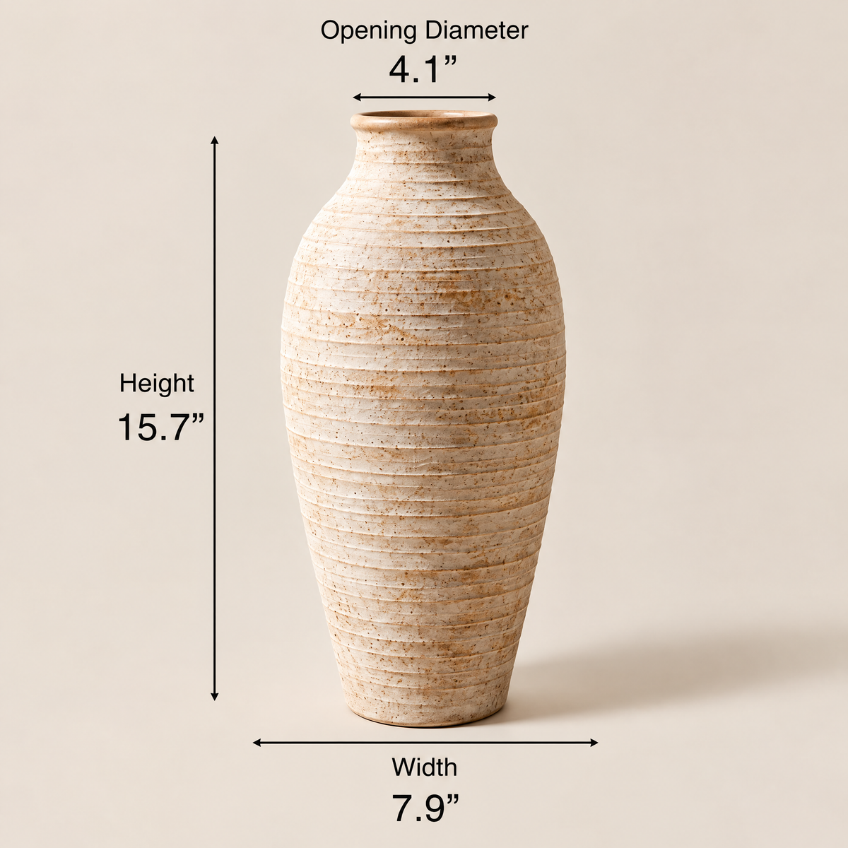 Waverlyo™ Ivory Layered Ceramic Tall Vase