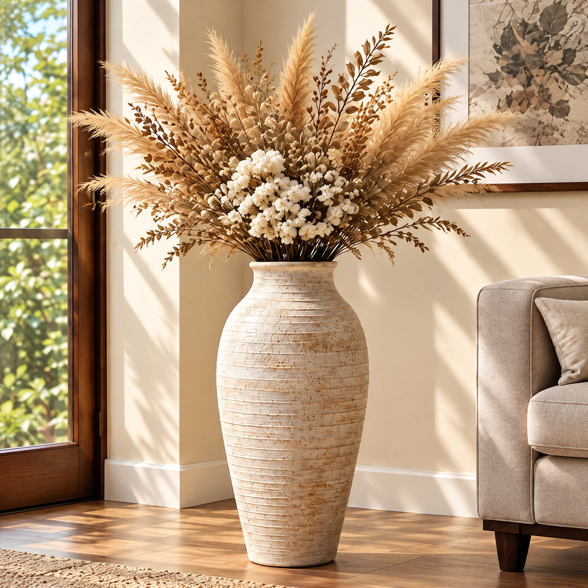 Waverlyo™ Ivory Layered Ceramic Tall Vase