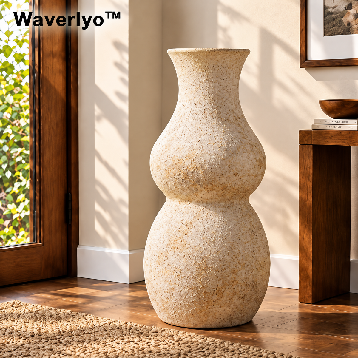 Waverlyo™ Ivory Double Bulb Ceramic Vase