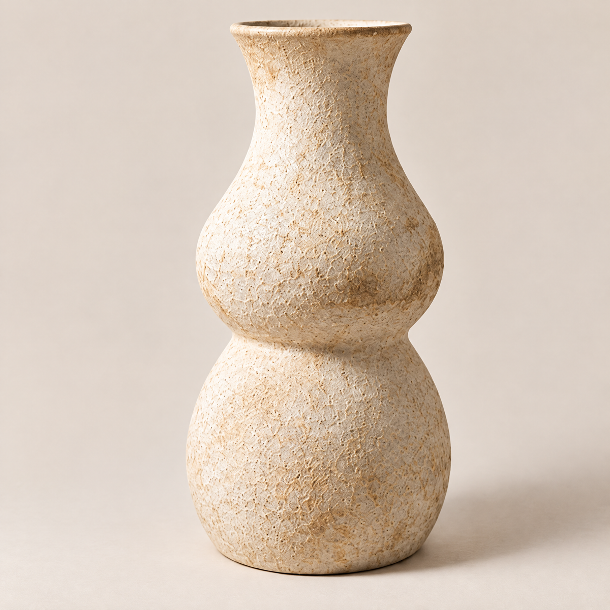 Waverlyo™ Ivory Double Bulb Ceramic Vase