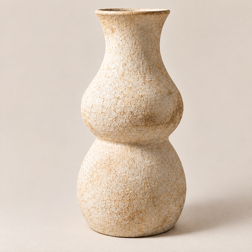 Waverlyo™ Ivory Double Bulb Ceramic Vase