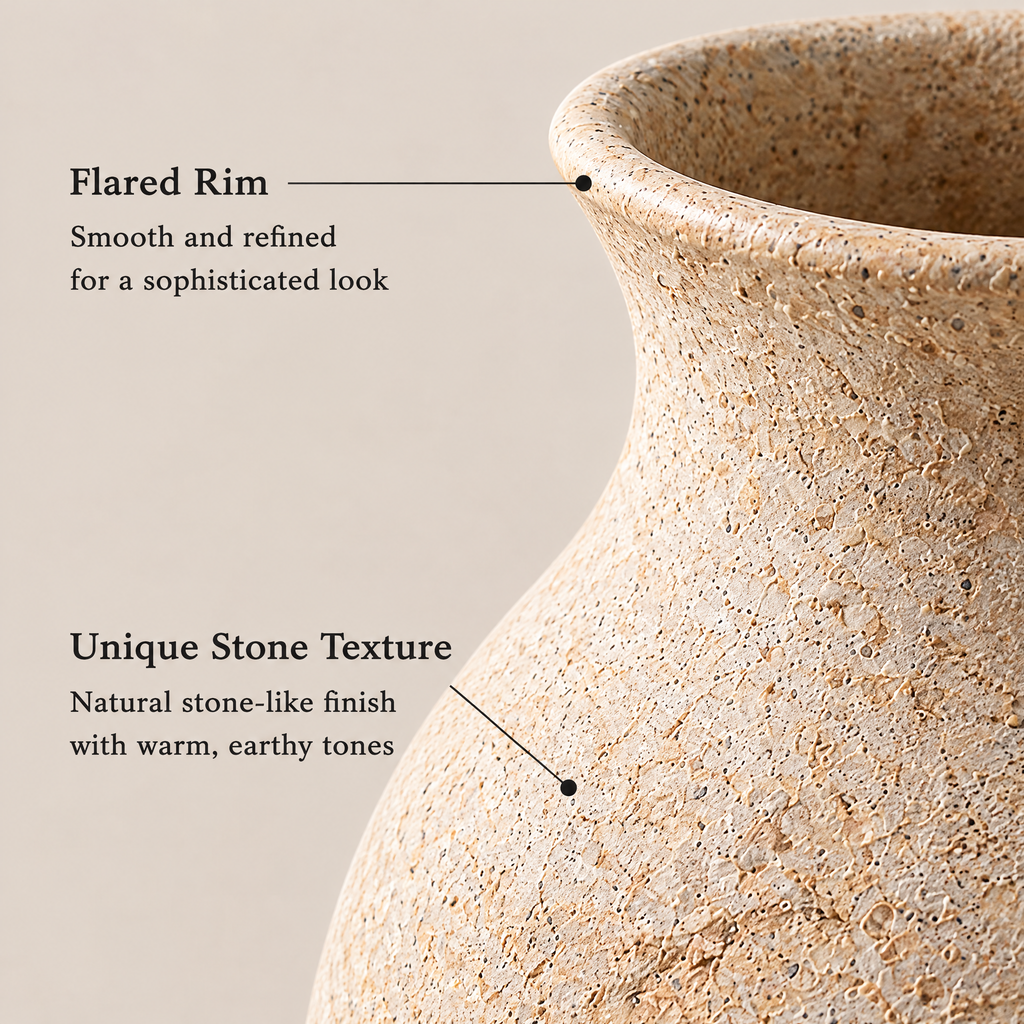 Waverlyo™ Ivory Double Bulb Ceramic Vase