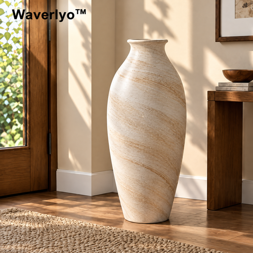 Waverlyo™ Ivory Stone Pattern Ceramic Vase