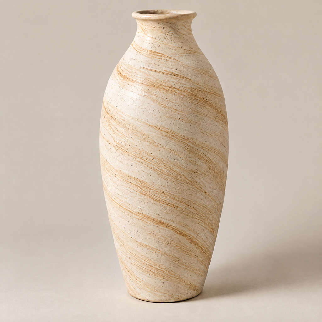 Waverlyo™ Ivory Stone Pattern Ceramic Vase