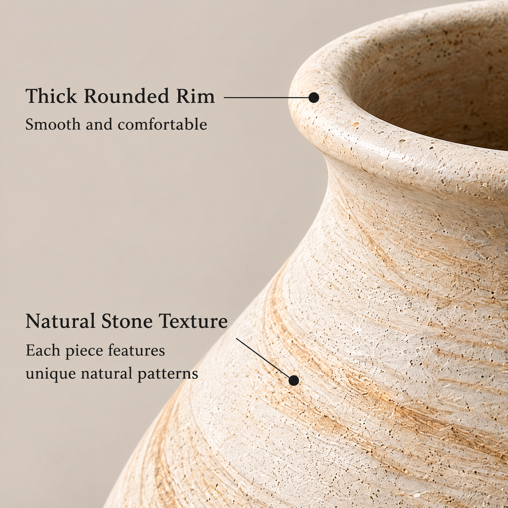 Waverlyo™ Ivory Stone Pattern Ceramic Vase