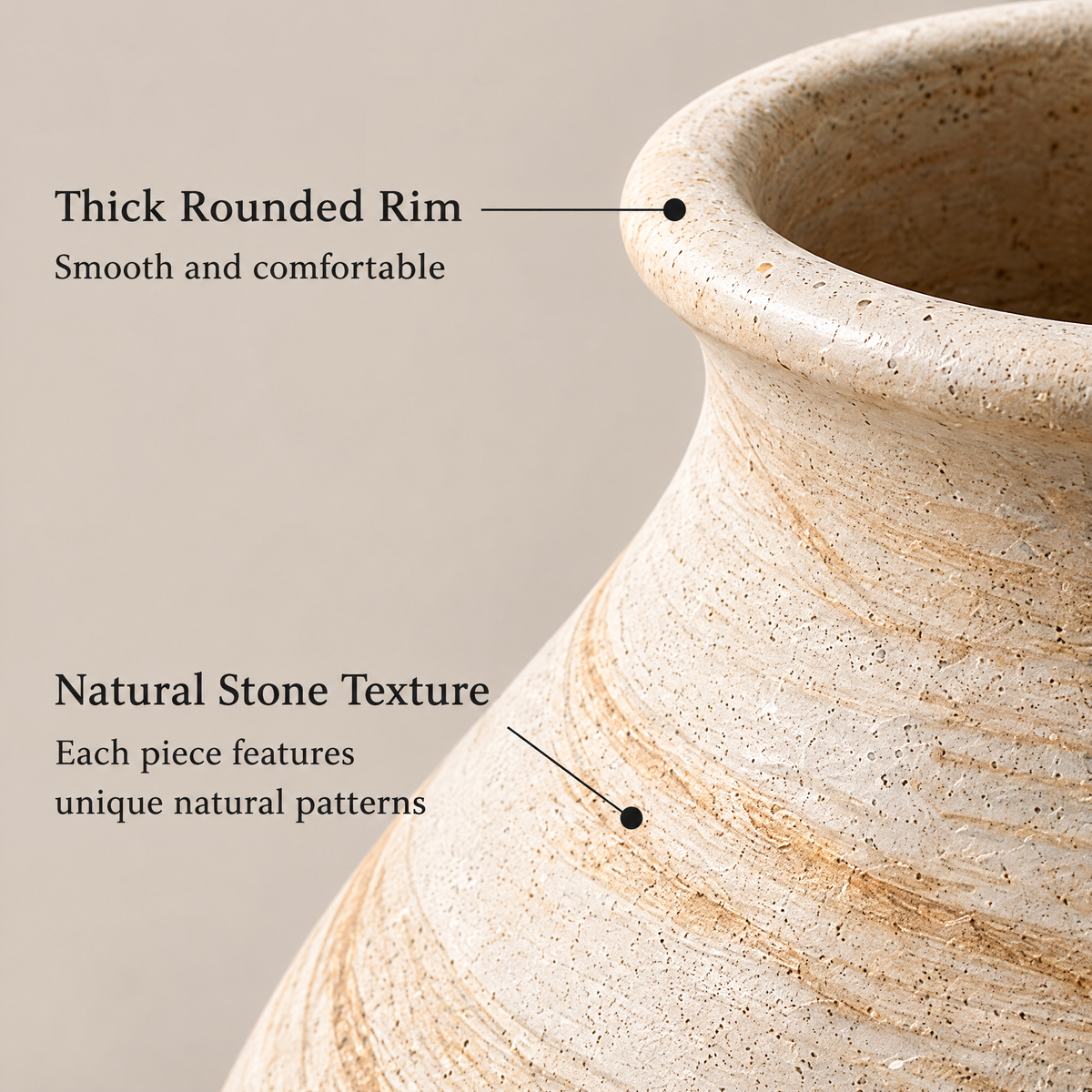 Waverlyo™ Ivory Stone Pattern Ceramic Vase