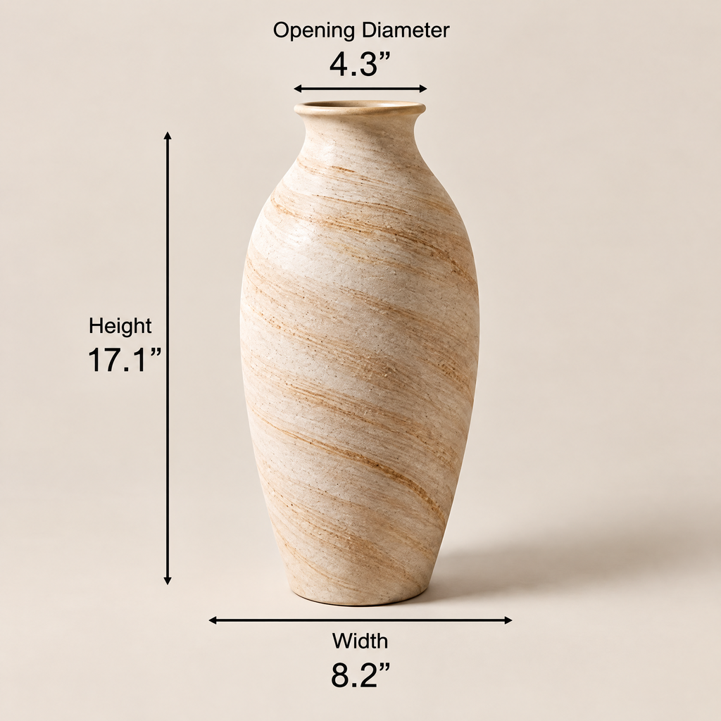 Waverlyo™ Ivory Stone Pattern Ceramic Vase