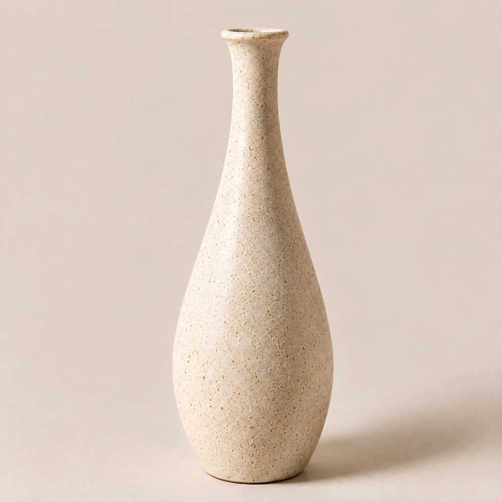 Waverlyo™ Ivory Speckled Narrow Ceramic Vase