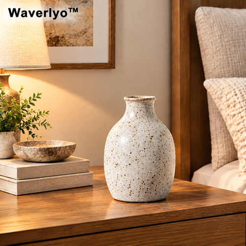 Waverlyo™ Rounded Speckled Stoneware Vase