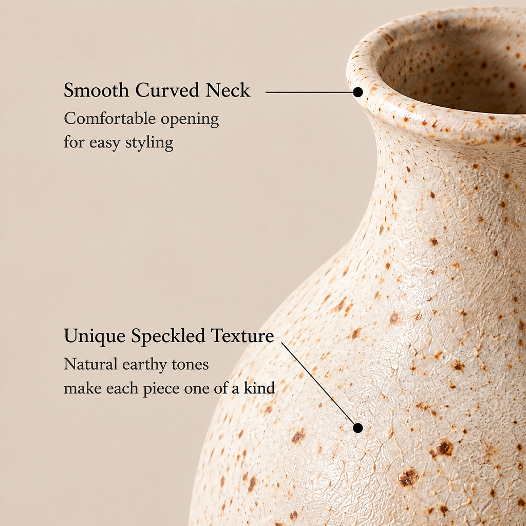 Waverlyo™ Rounded Speckled Stoneware Vase