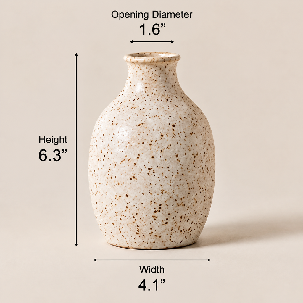 Waverlyo™ Rounded Speckled Stoneware Vase