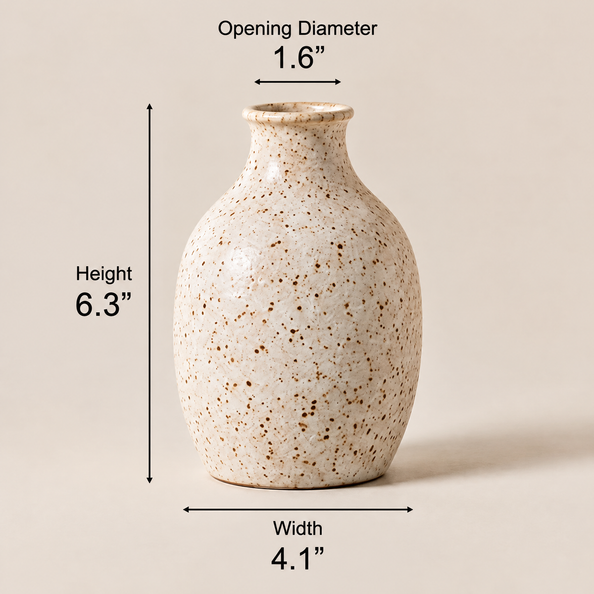 Waverlyo™ Rounded Speckled Stoneware Vase
