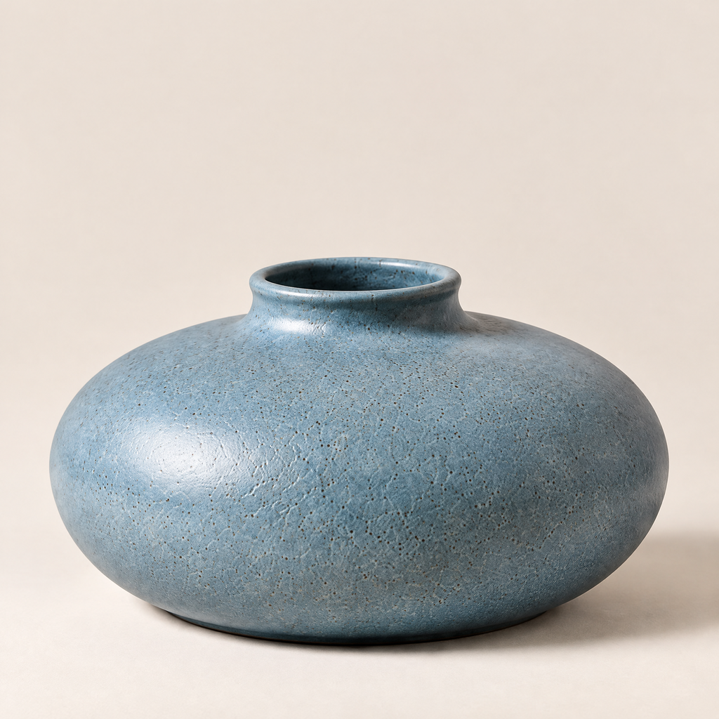 Waverlyo™ Blue Speckled Low Bowl Vase