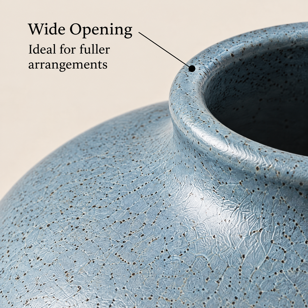 Waverlyo™ Blue Speckled Low Bowl Vase